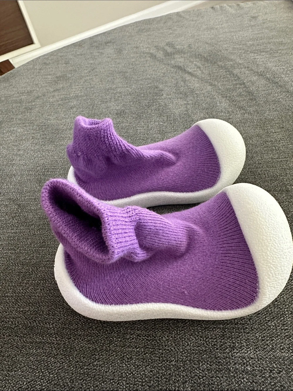 Tiny Explorings Barefoot Purple Slip-On Baby Shoes Slippers 12-18 months